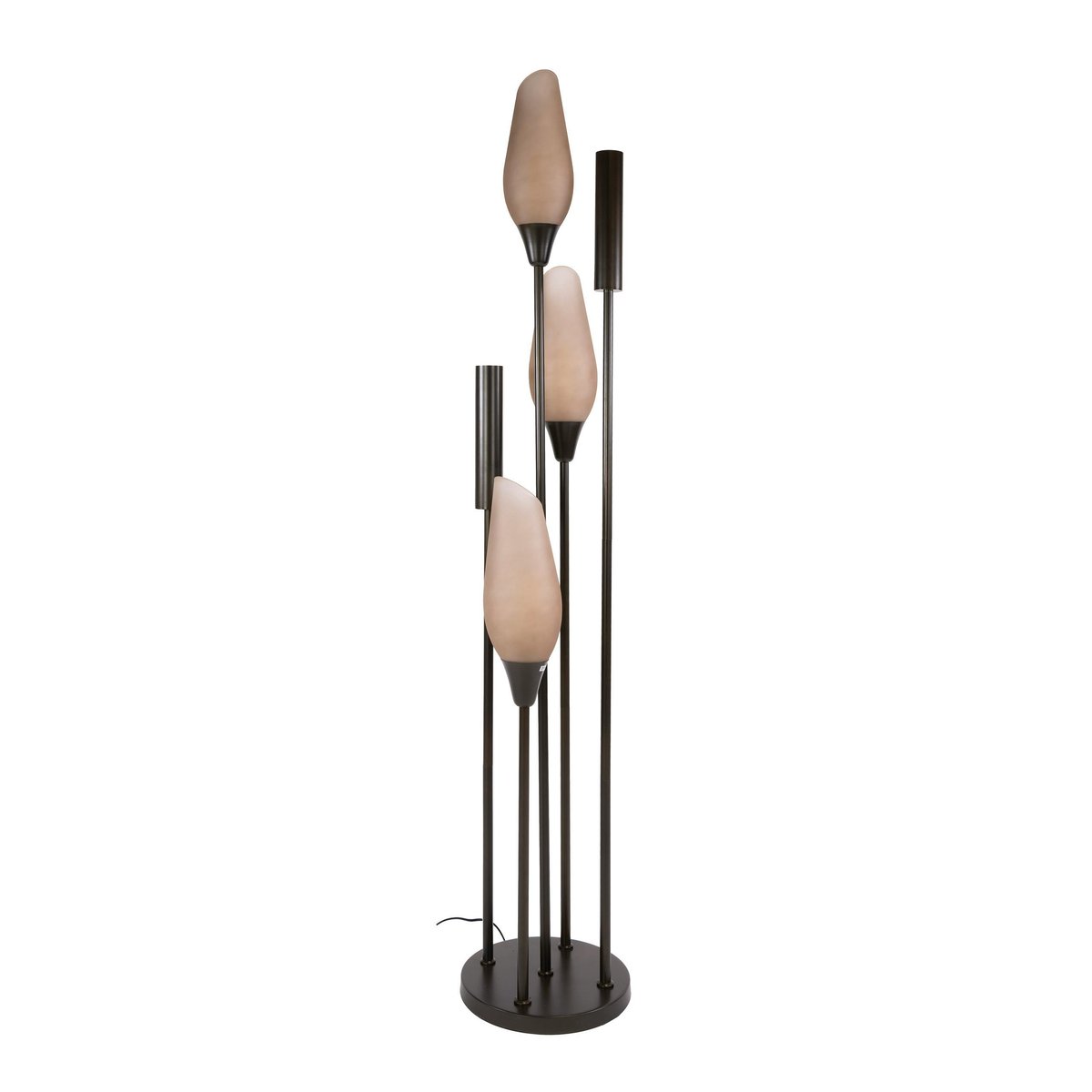 Lampadaire salon verre dépoli brun et métal bronze 5 lampes NIAGARA marron, PIER IMPORT