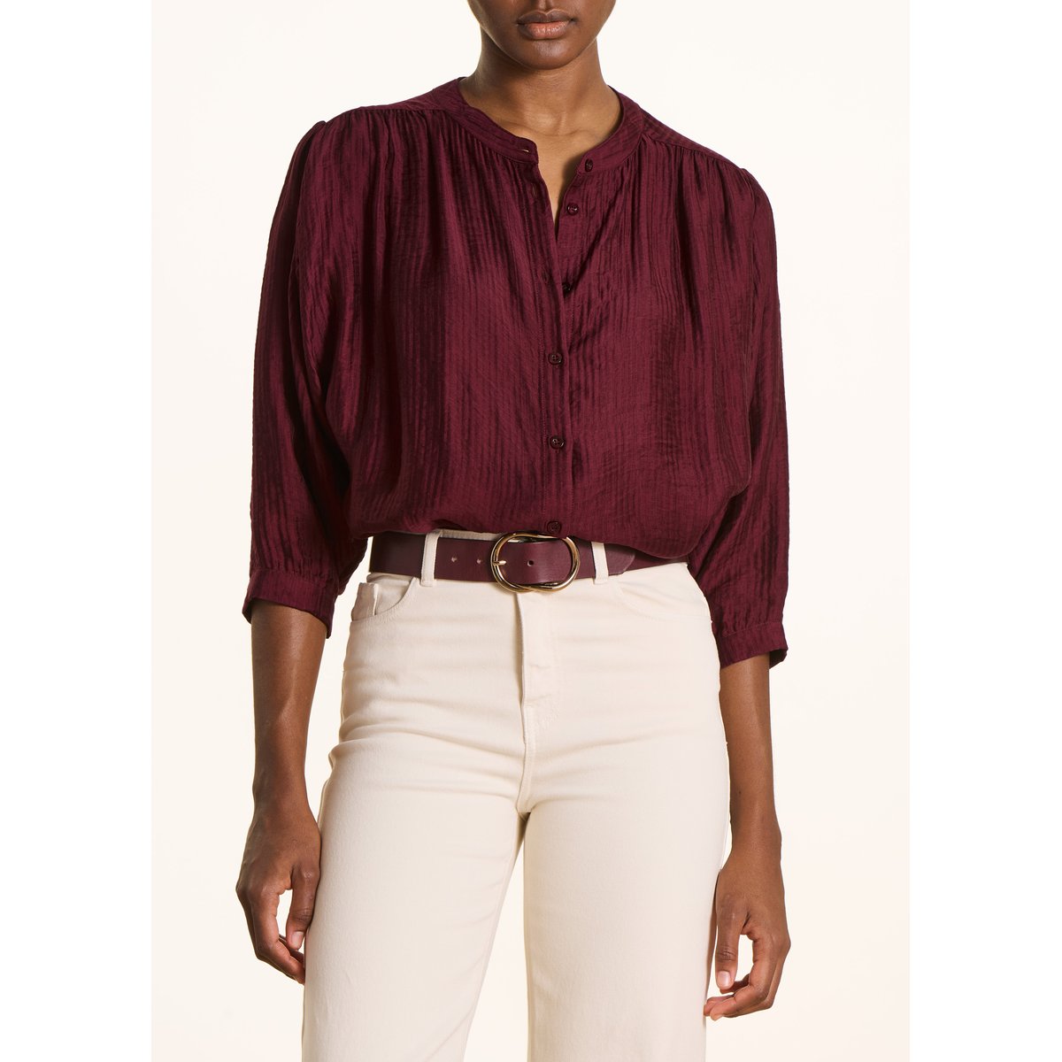 Ceinture en cuir boucle fantaisie marron, LA FEE MARABOUTEE