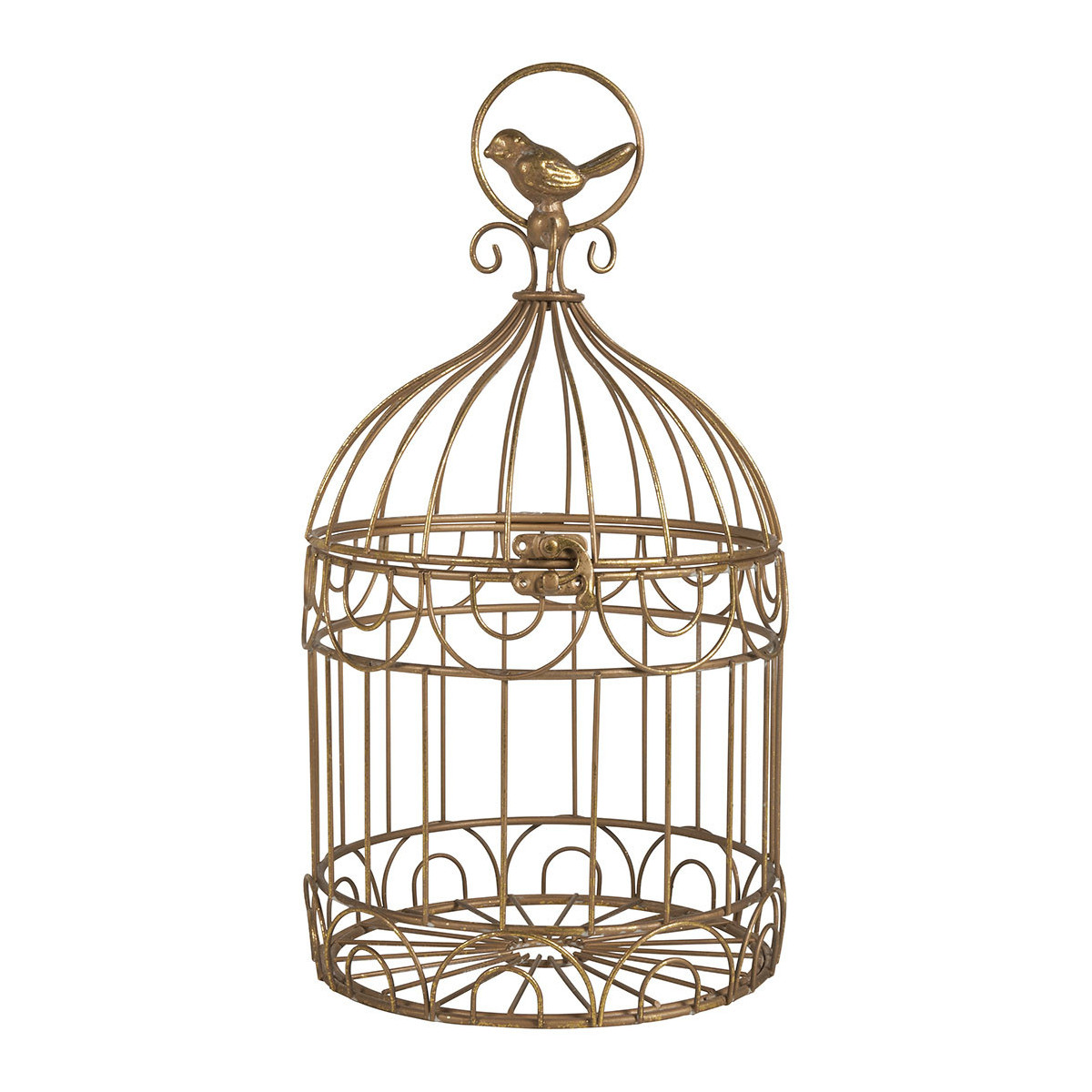 Set de 2 cages à oiseaux en métal or, MATHILDE M