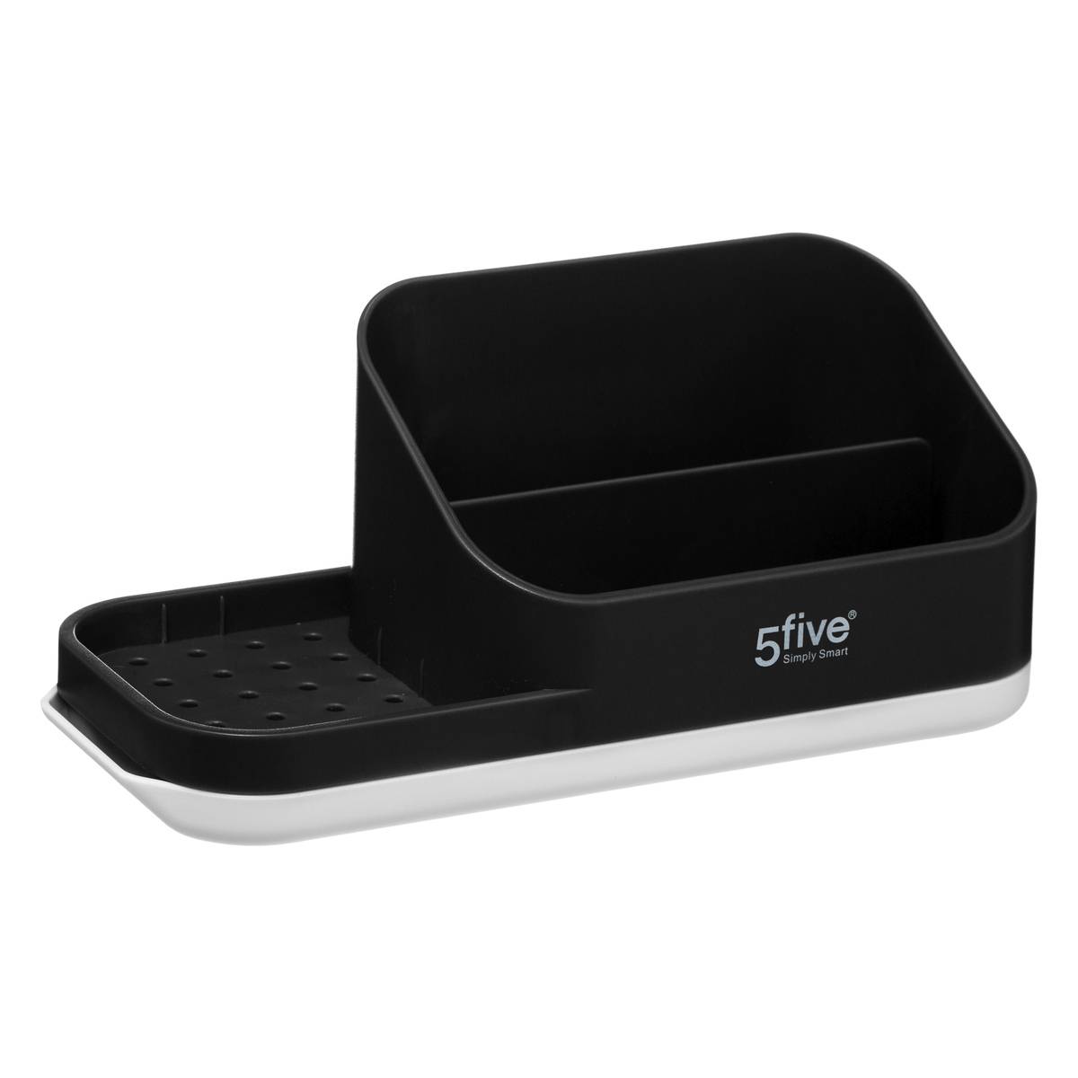 Organiseur évier avec distributeur de savon 300ml NÉO noir, 5FIVE SIMPLY SMART