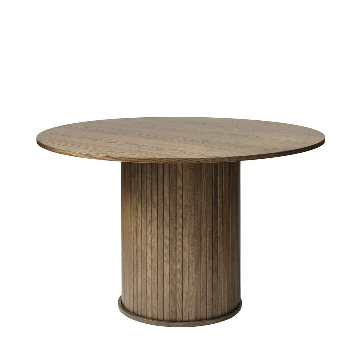 Table à manger ronde 4 personnes ø120 cm - Bois - ALBA marron, MAISON AUBERTIN
