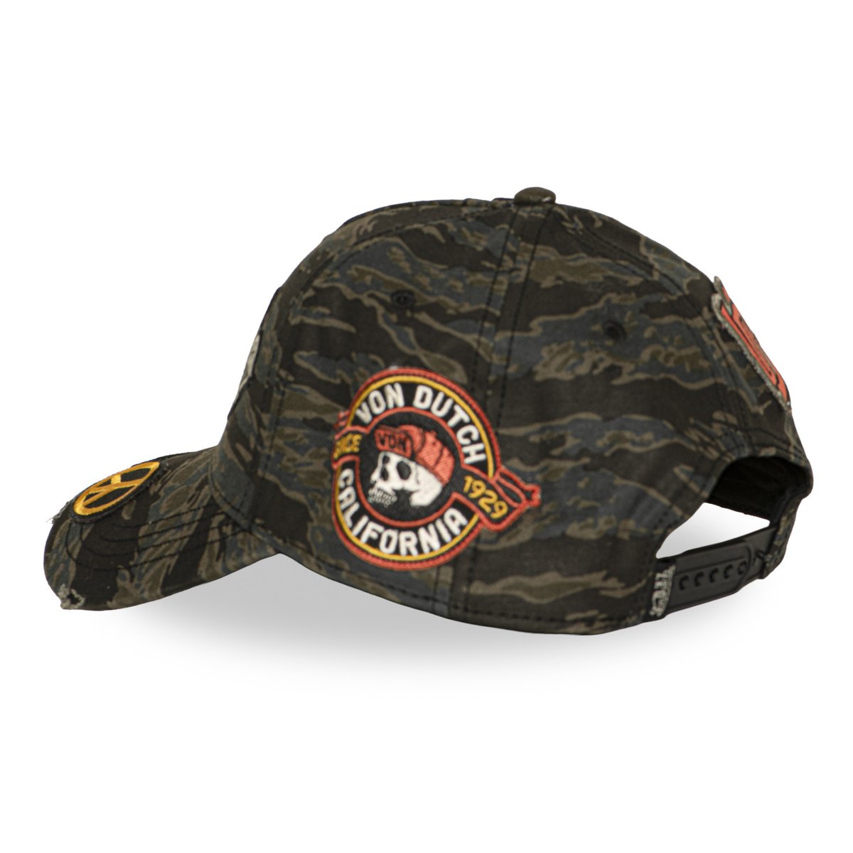 Casquette baseball KAMO kaki foncé/marron/noir/orange, VON DUTCH