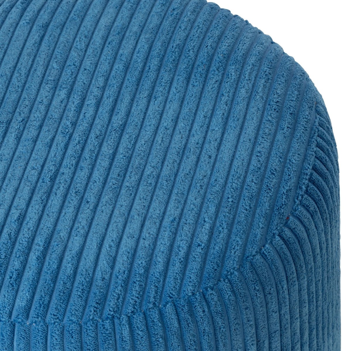 Poufs tabourets ronds en velours côtelé (lot de 2) - CHARLISE bleu, HELLIN, DEPUIS 1862