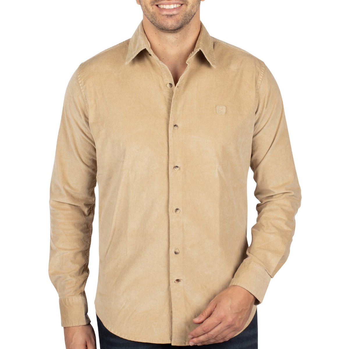 Chemise smooth velours beige, SHILTON