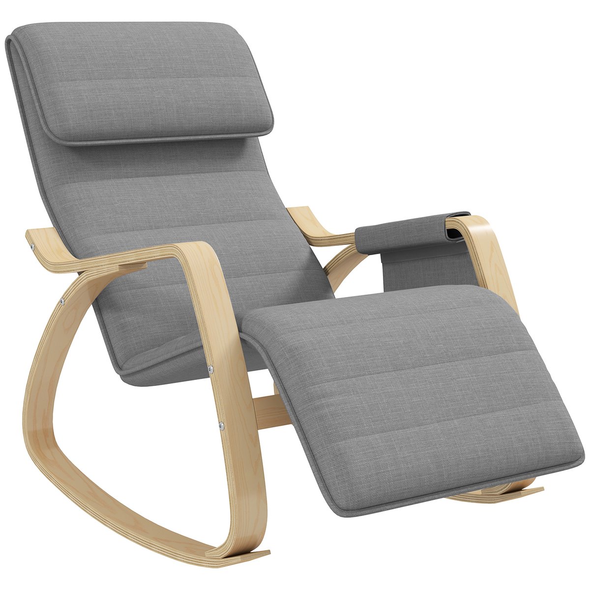 Fauteuil à bascule Lin Gris gris, HOMCOM
