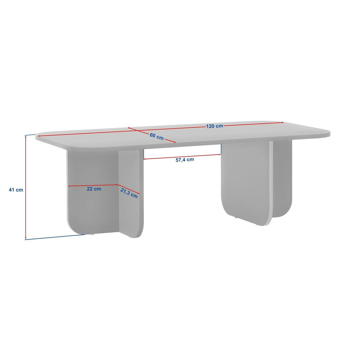 Table basse design organique décor travertin et noyer MARFA beige, PIER IMPORT