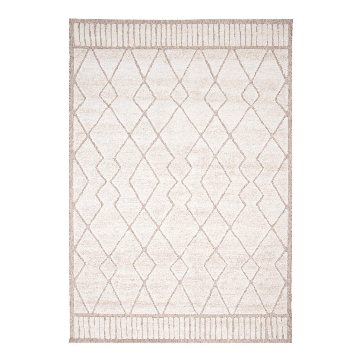 Tapis design inspiration ethnique effet relief ALBA beige sable, AFK LIVING