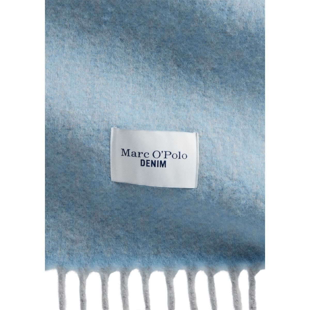 Écharpe en mélange de laine vierge et de laine d'alpaga bleu clair, MARC O’POLO DENIM