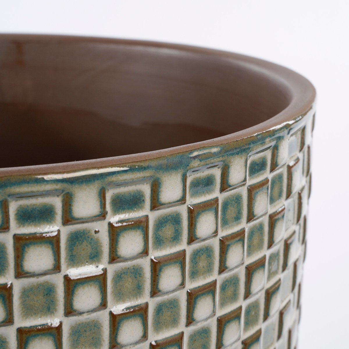 Cache-pot texturé Ø19 cm DAAN blanc, MICA DECORATIONS