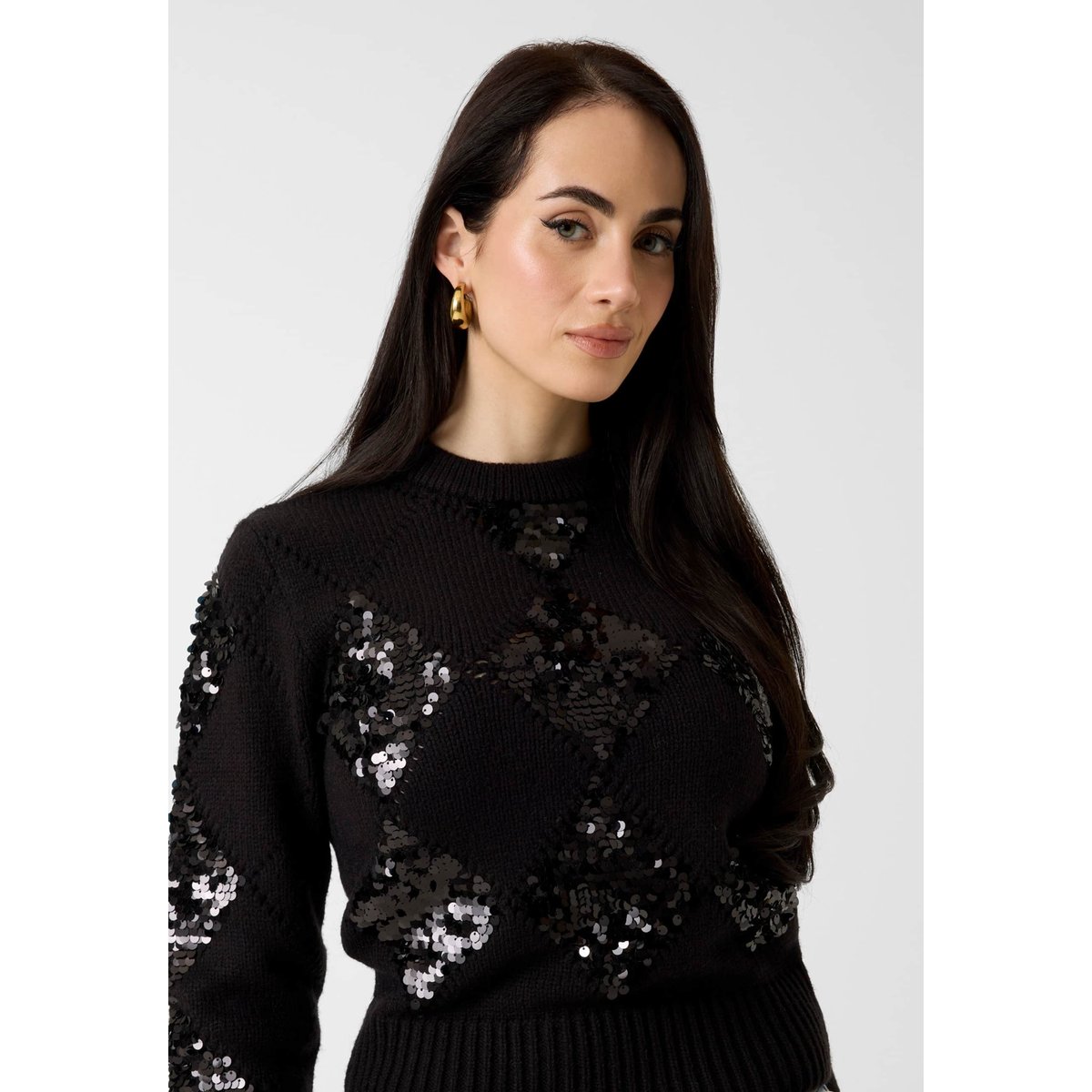 Pull En Sequins noir, GUESS
