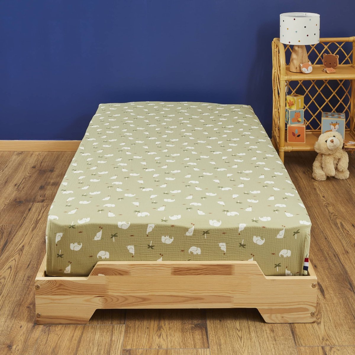 Drap housse double gaze ovale Simon pour bébé multicolore, LES MATELAS DE MORPHEE