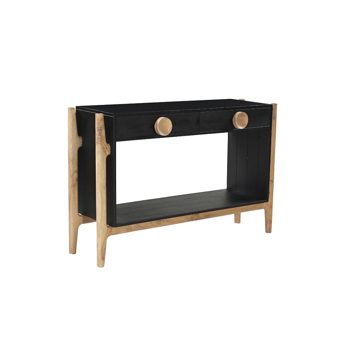 Console en bois de manguier et pieds en acacia IMANI noir, MADE IN MEUBLES