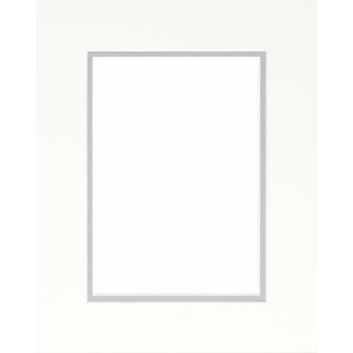 Passe-partout Double Blanc Avec Liseré Gris Format 30x40 Cm Ouverture 20x30 Cm ESSENTIEL blanc-carton, CEANOTHE