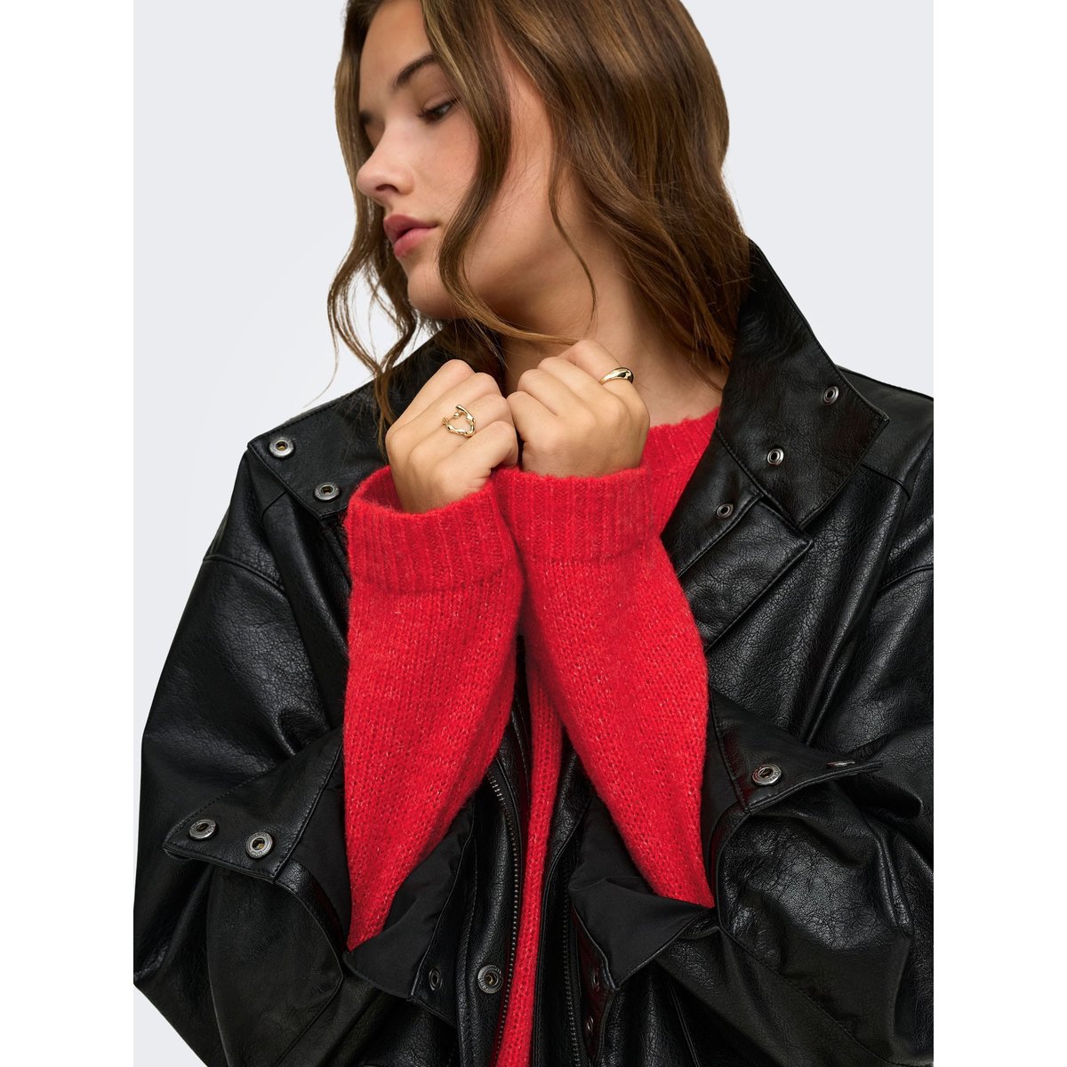 Pull En Maille rouge - barbados cherry 1, ONLY