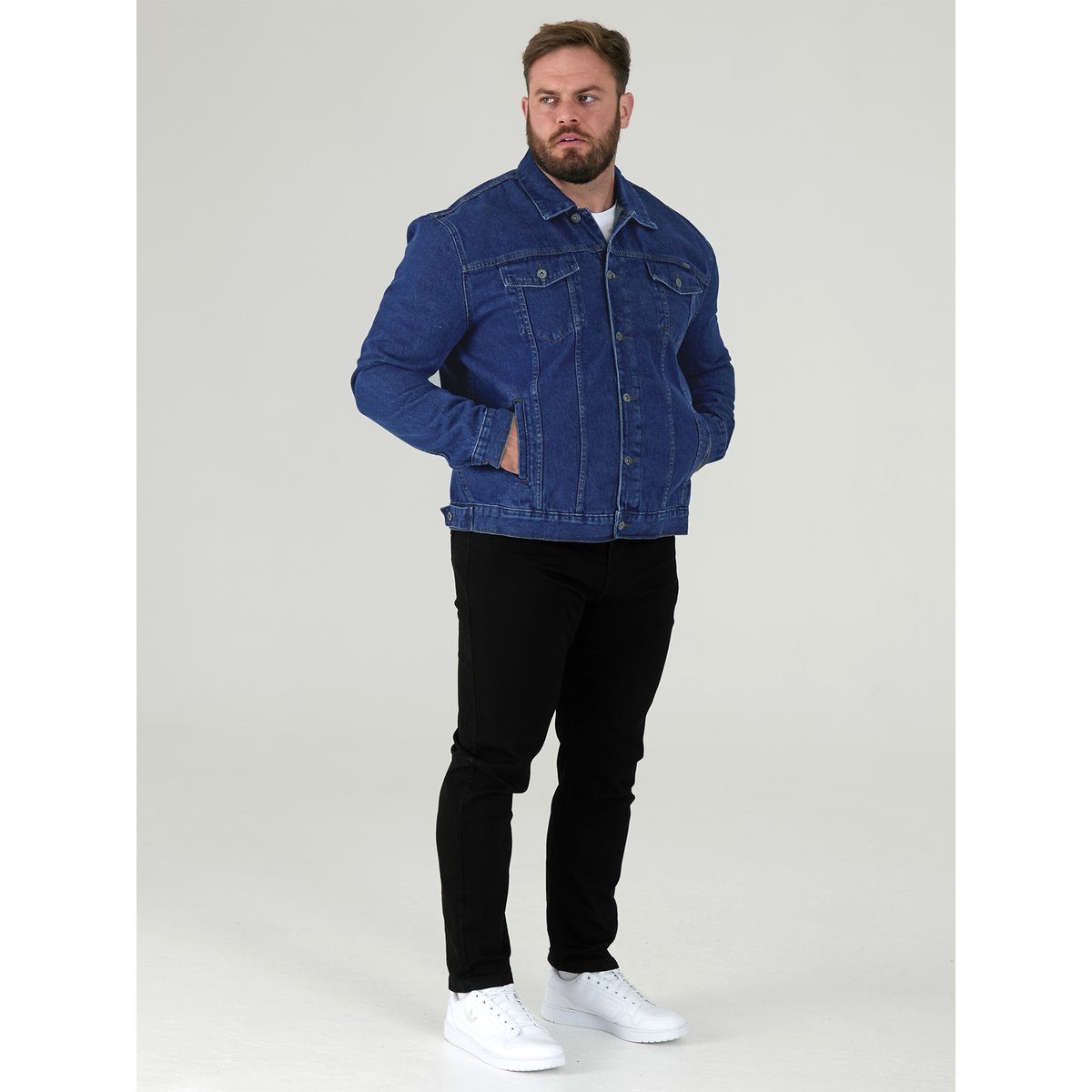 Veste unie en jean LONDON bleu denim, DUKE