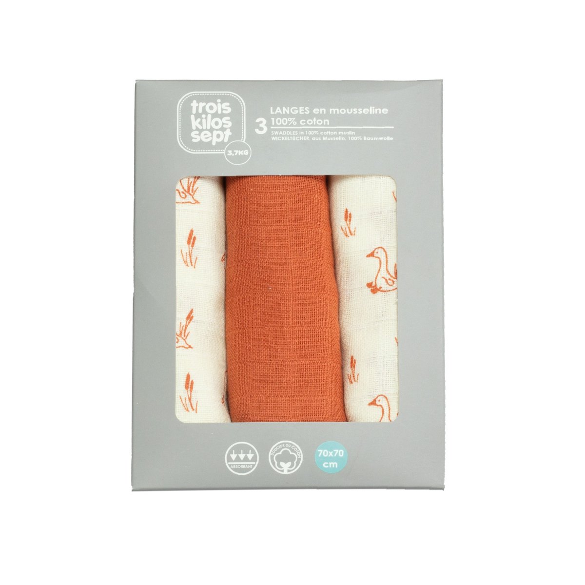 Langes 70x70cm - oies v019845, TROIS KILOS SEPT
