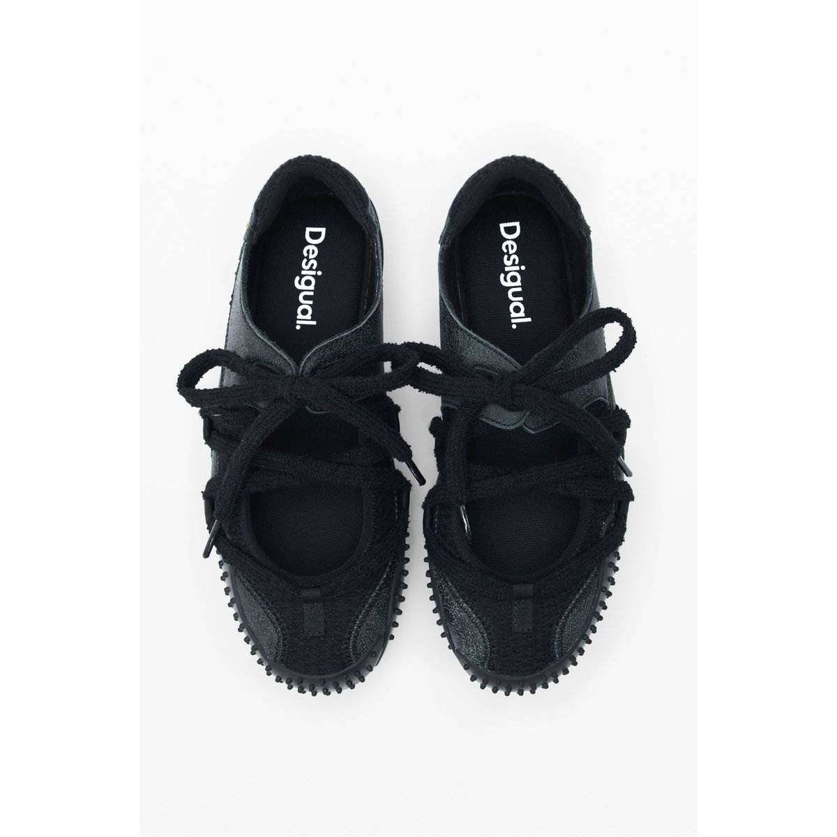 Chaussure en cuir à lacets noir, DESIGUAL