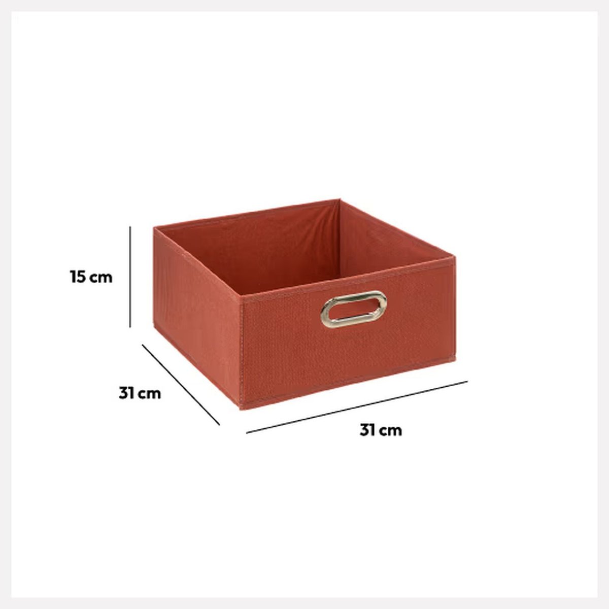 Lot de 6 boites de rangement carrées en tissu MIX'N MODUL rouge, TOILINUX