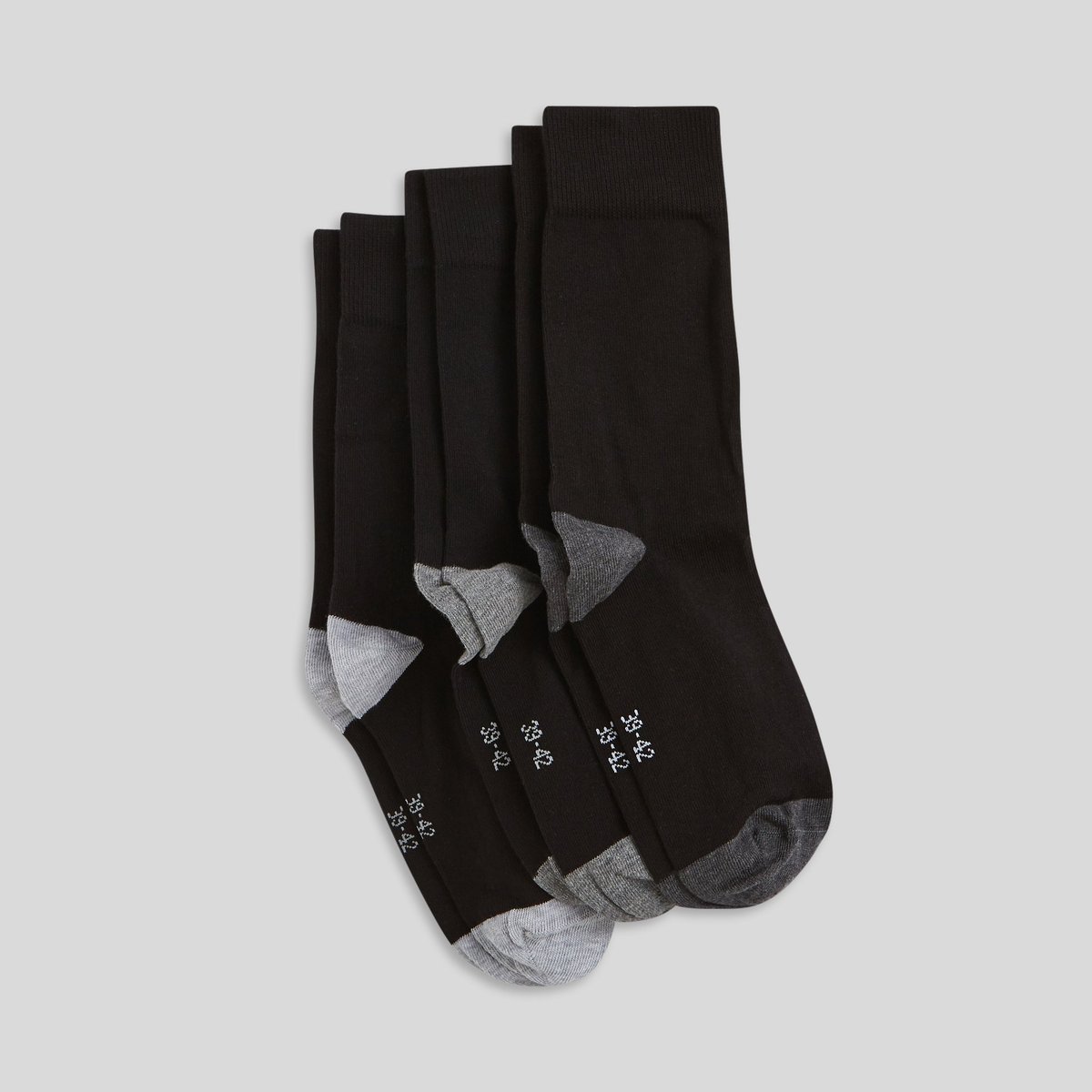 Lot de 3 paires de chaussettes noir/gris, MONOPRIX