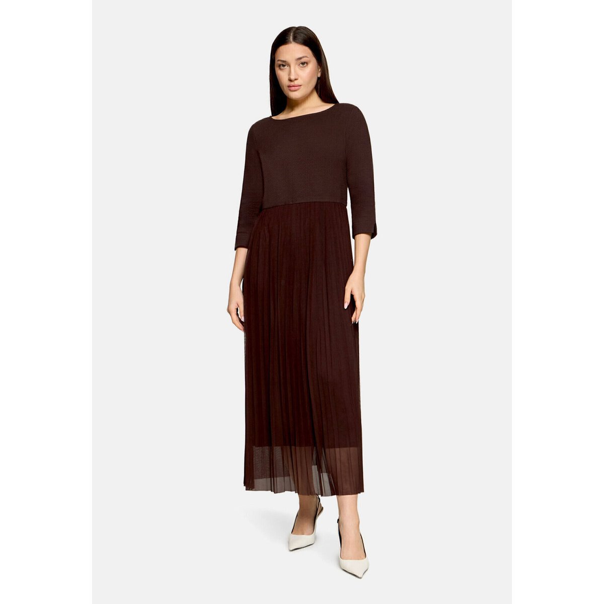 Robe plissée à manches 3/4 light maroon, BETTY BARCLAY