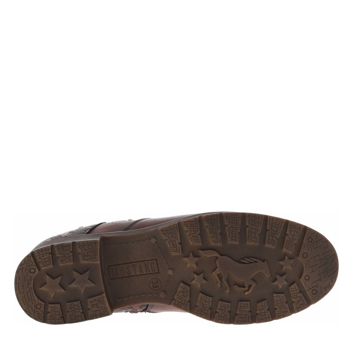 Boots bordeaux à talon décroché bas avec un zip et un soufflet élastiqué bordeaux, MUSTANG