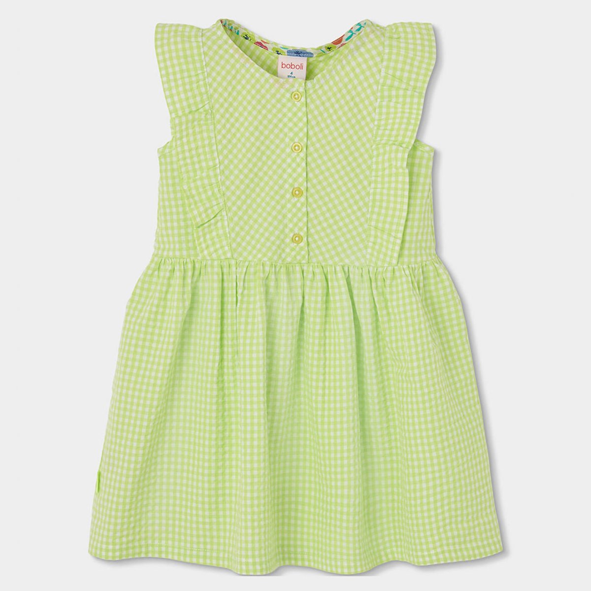 Robe en popeline à carreaux multicolore, BOBOLI