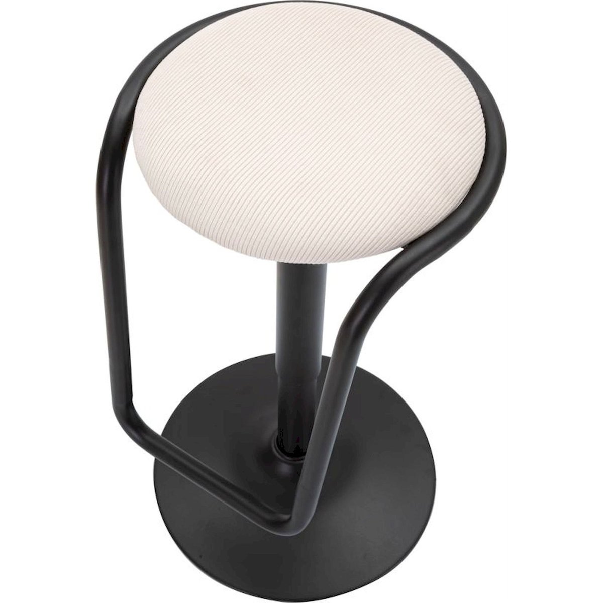Tabouret de bar pivotant réglable en fer MODERN noir et blanc, RECOLLECTION