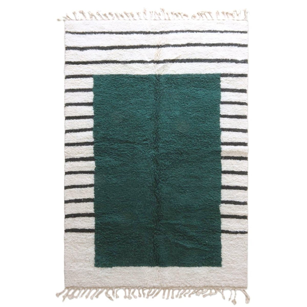 Tapis berbère contemporain aux lignes graphiques en laine 184 x 276 cm vert naturel, AFK LIVING