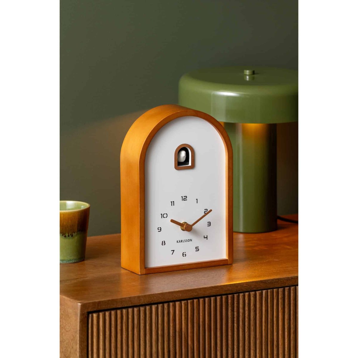 Horloge Murale Bois CURVA CUCKOO bois foncé, KARLSSON