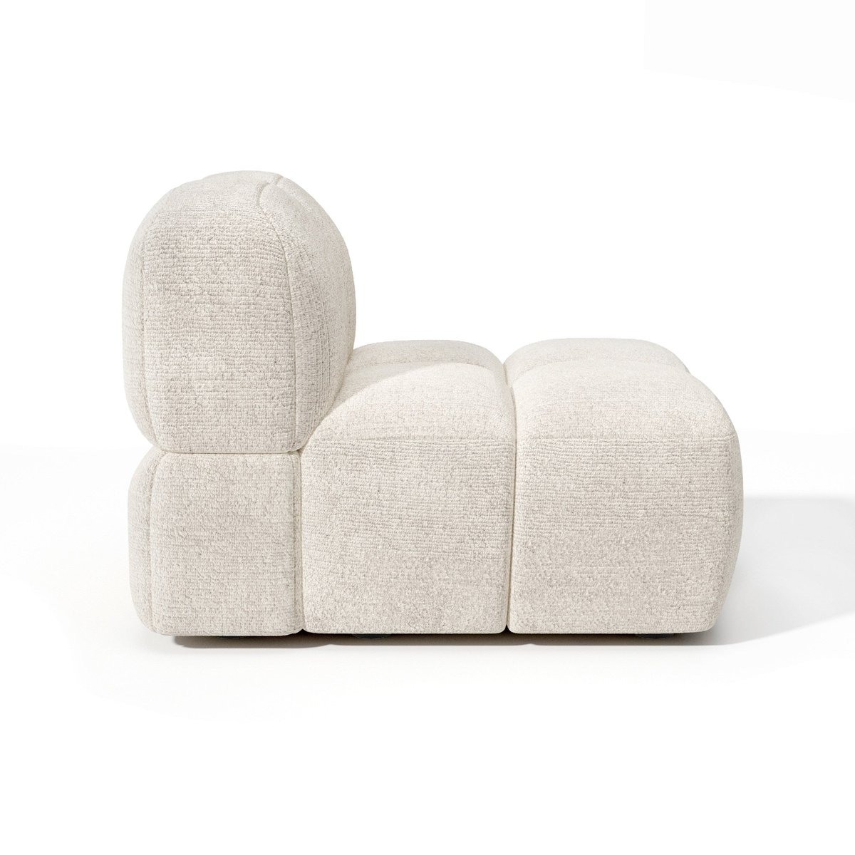 Fauteuil en velours texturé NUBI crème, SIA HOME