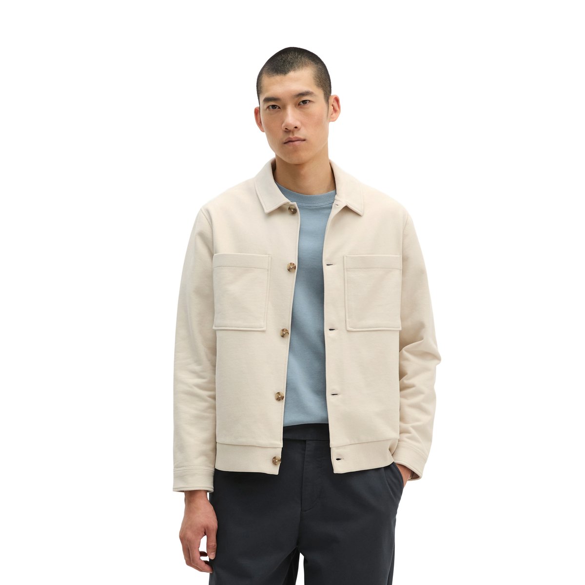 Veste sweat relaxed en coton bio régénéré gris, MARC O'POLO