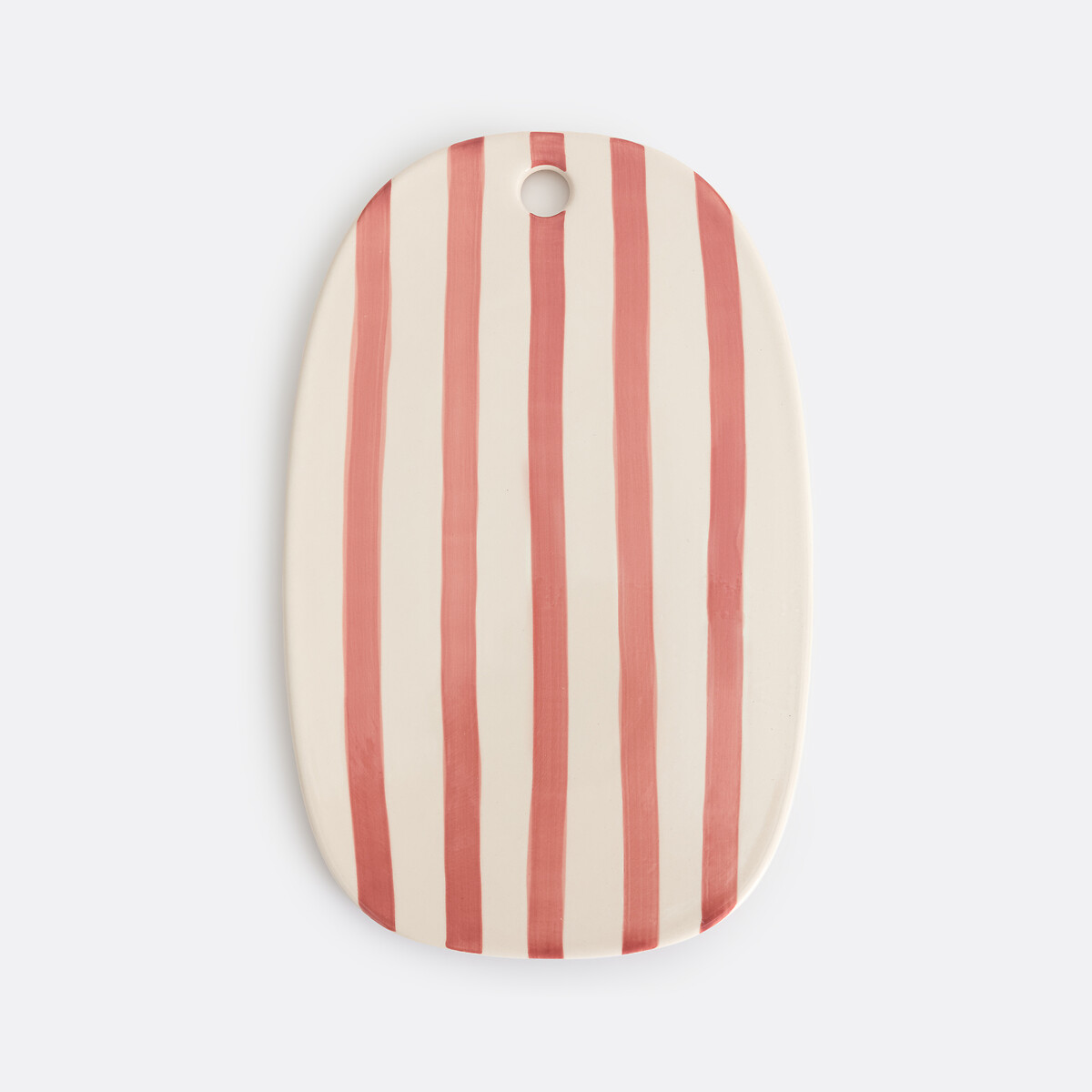 Tagliere a righe in gres, ZEPHI bianco/terracotta, LA REDOUTE INTERIEURS