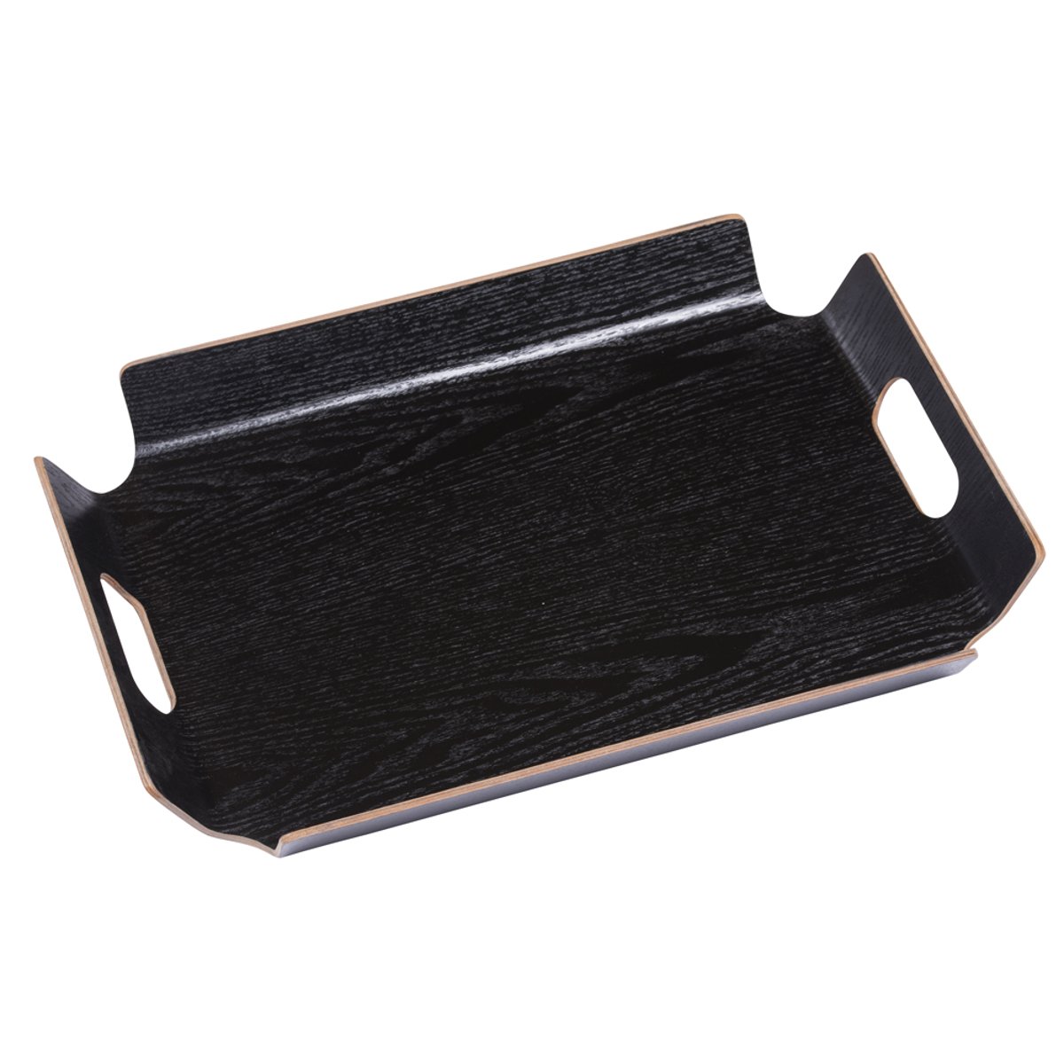 Plateau rectangle plato bois grand modèle 44 x 33 cm noir, ABSOLUMENT MAISON