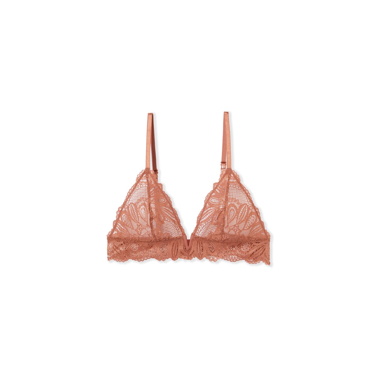 Soutien-gorge triangle en dentelle irisée PERSIENNE cuivre, ETAM