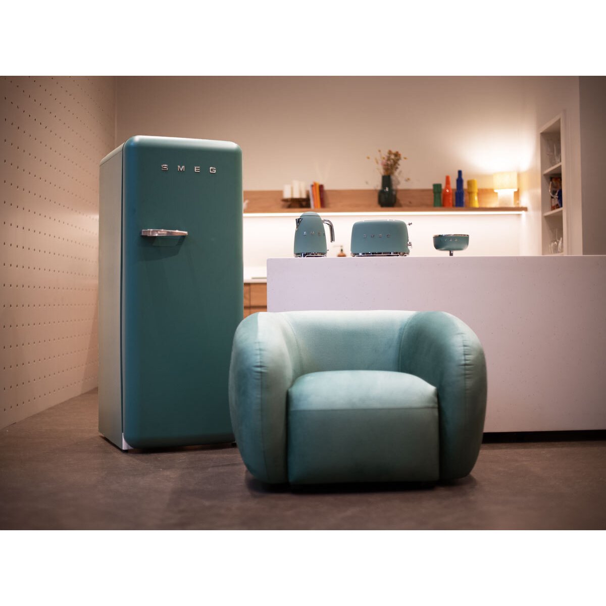 Fauteuil velours, CELINE vert, BOBOCHIC