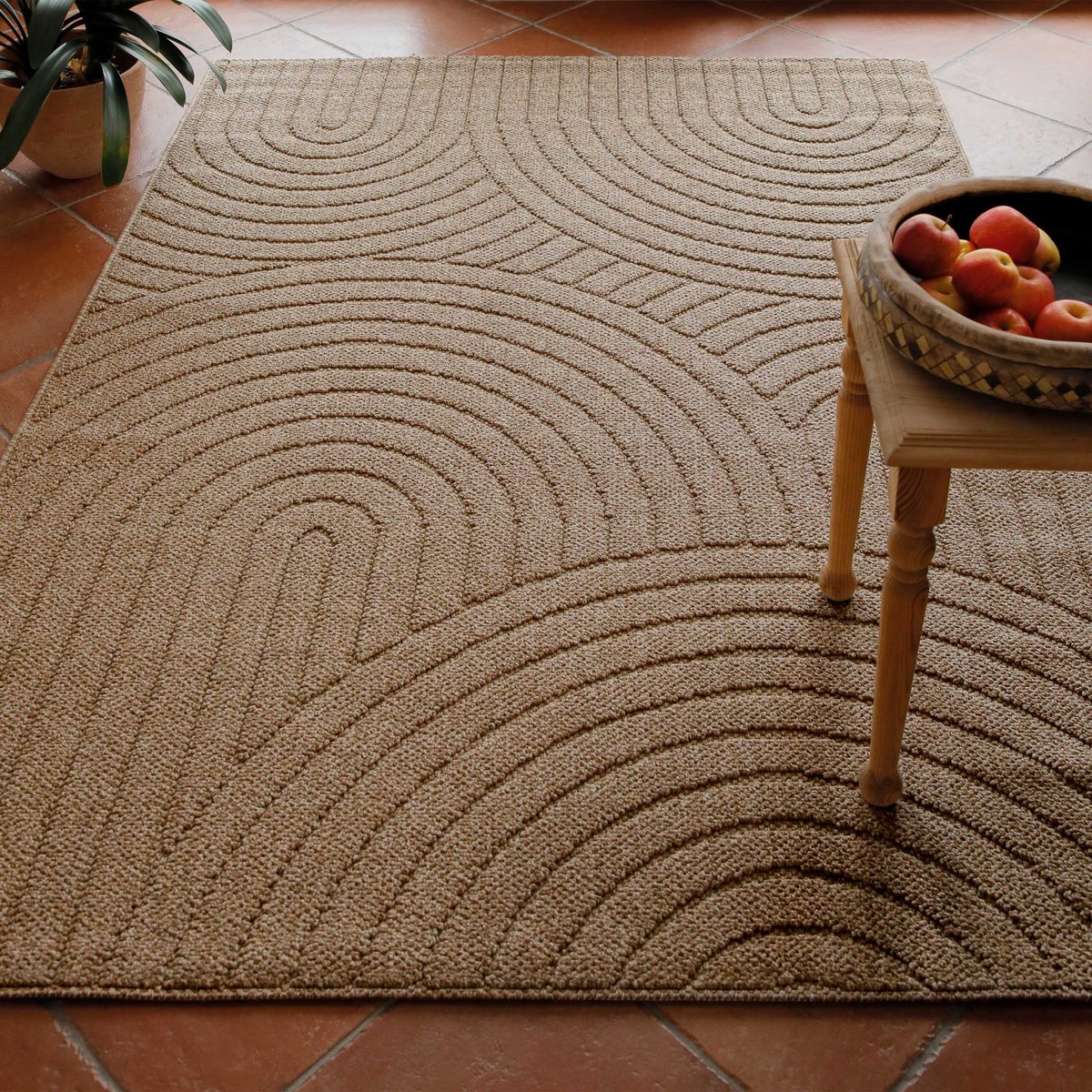 Tapis intérieur extérieur, effet relief , Monoq naturel, WECON HOME