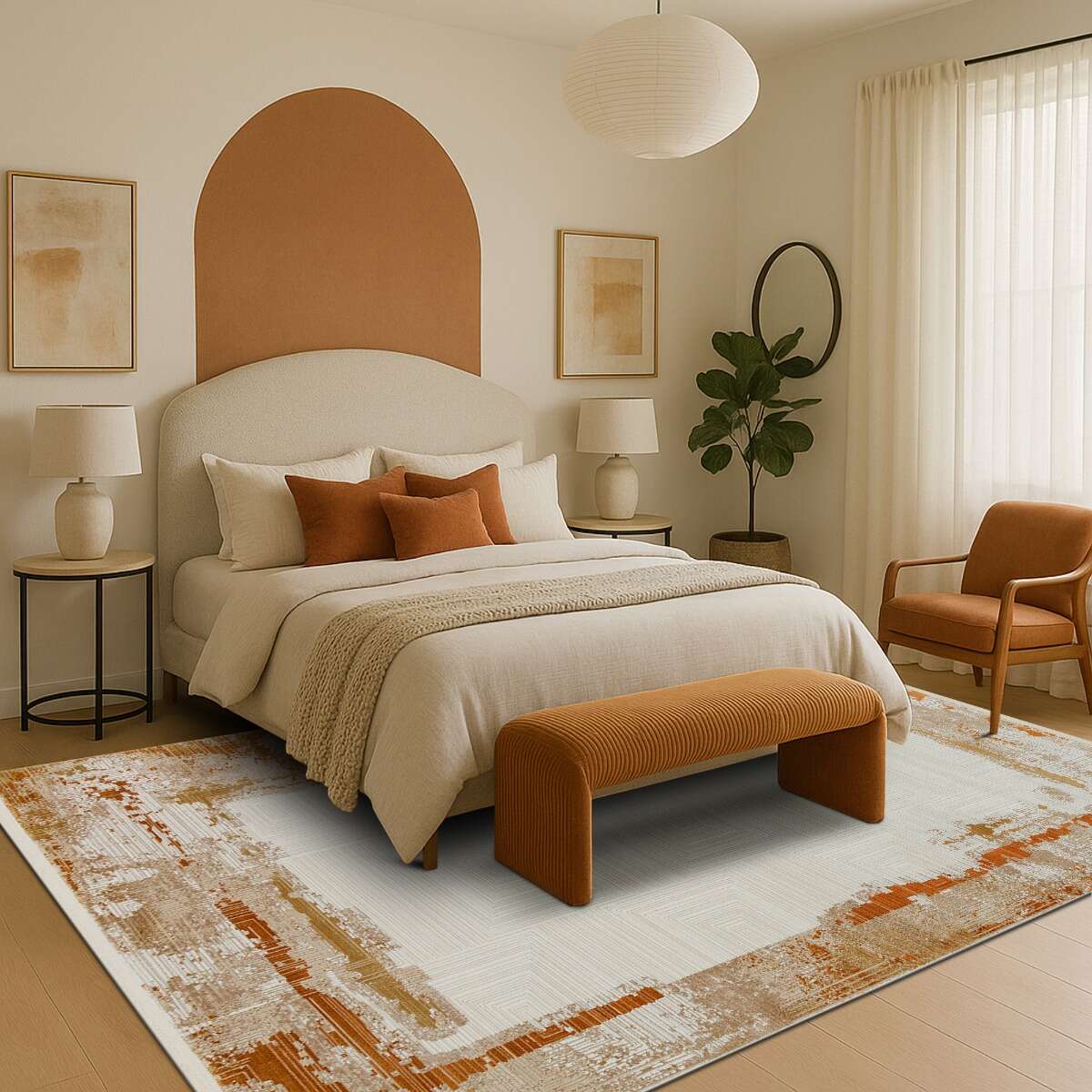 Tapis moderne abstrait /terra MIRAGE beige, terra, THE DECO FACTORY