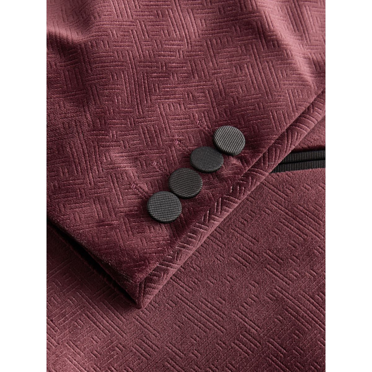 Blazer en velours à motif bourgogne rouge géométrique, NEXT