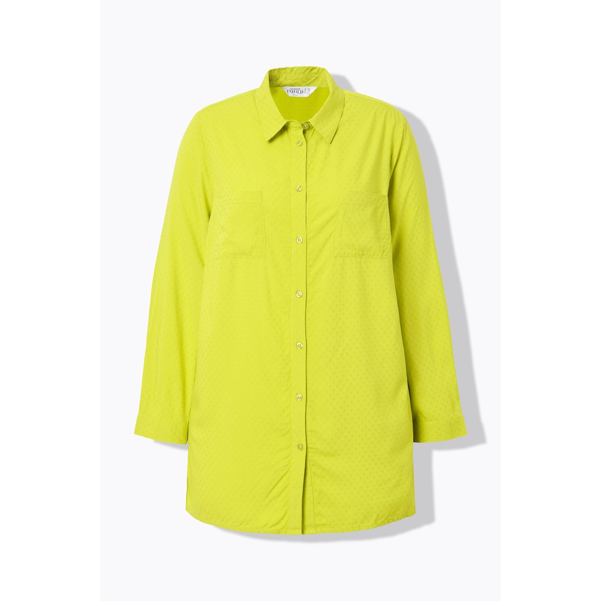 Chemisier coupe Boxy, tissu texturé jaune vert, STUDIO UNTOLD
