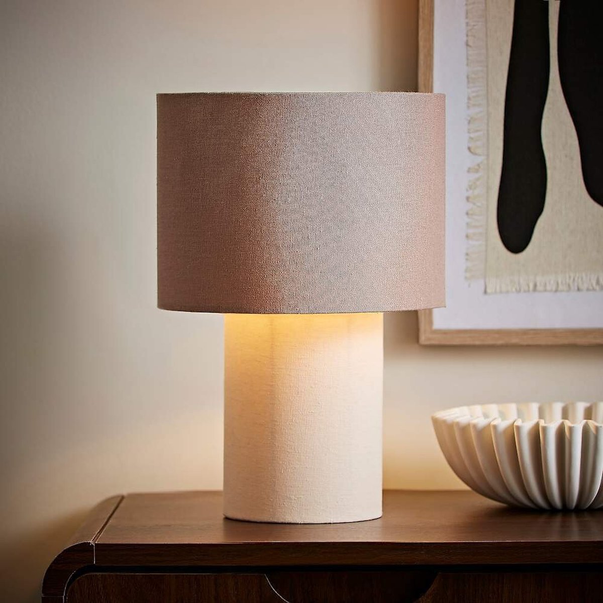 Bonnie Duo Fabric Table Lamp brown              , SO'HOME
