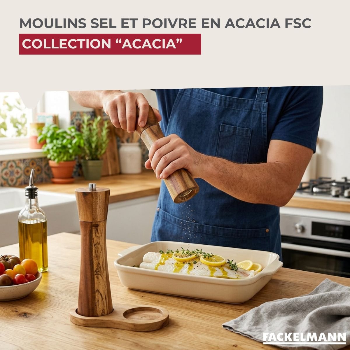 Set moulin à poivre et sel en bois ACACIA bois, FACKELMANN
