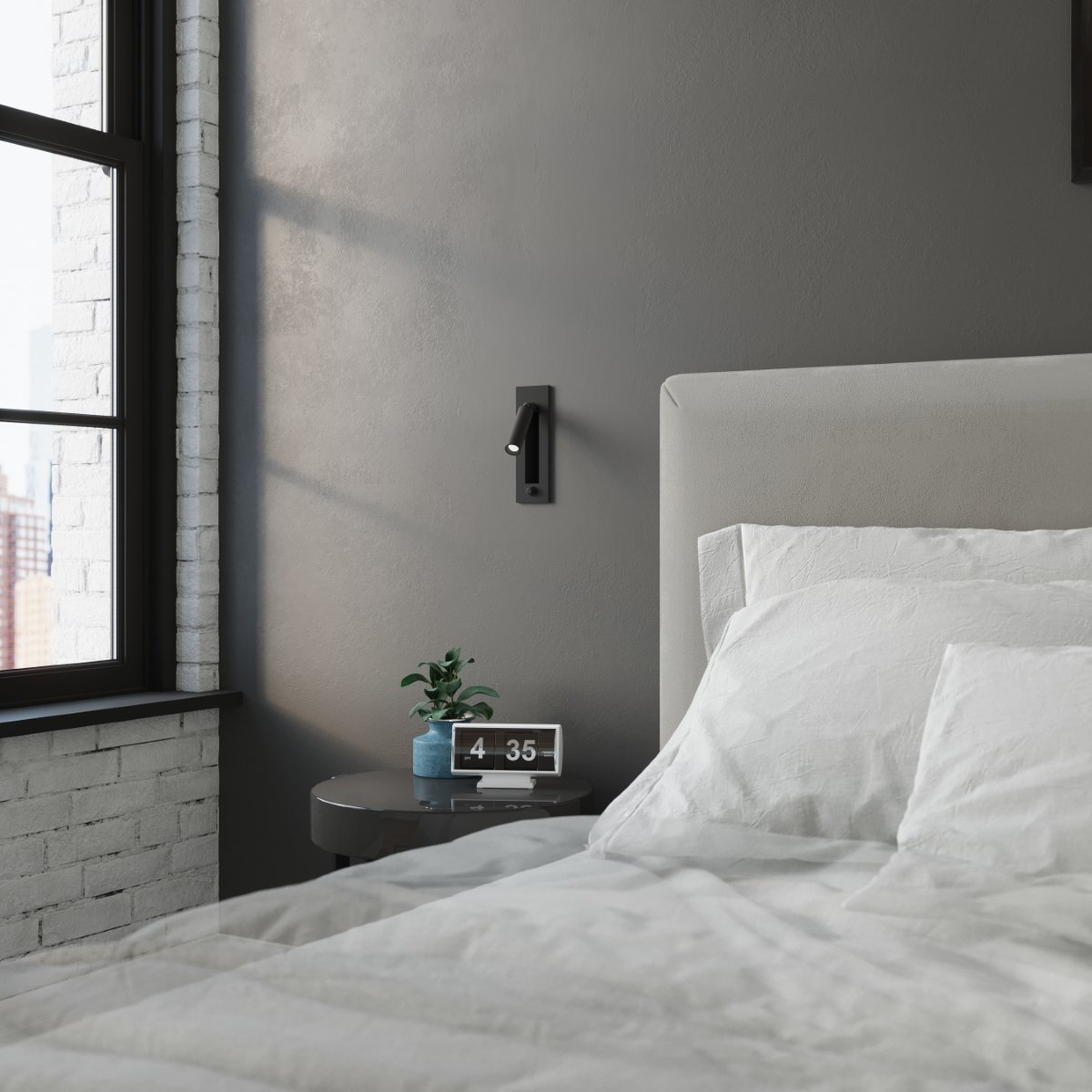 Applique Acier Noir G9 1 Enif noir, EDEN