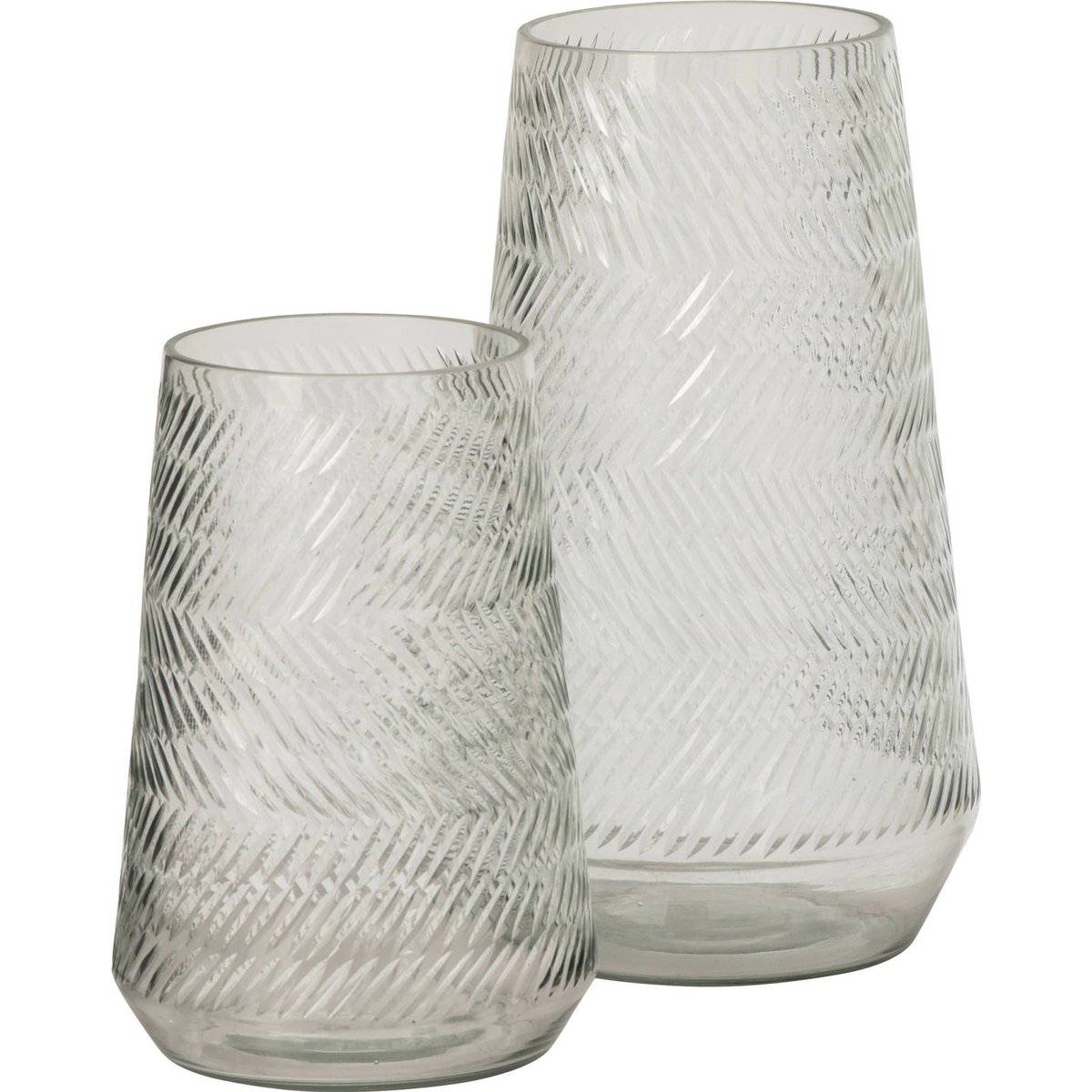 Vase en verre texturé relief, Grand format transparent, RECOLLECTION
