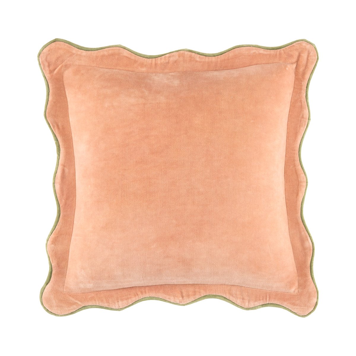 Housse de coussin en velours vert, FESTON poudre, DESFORGES