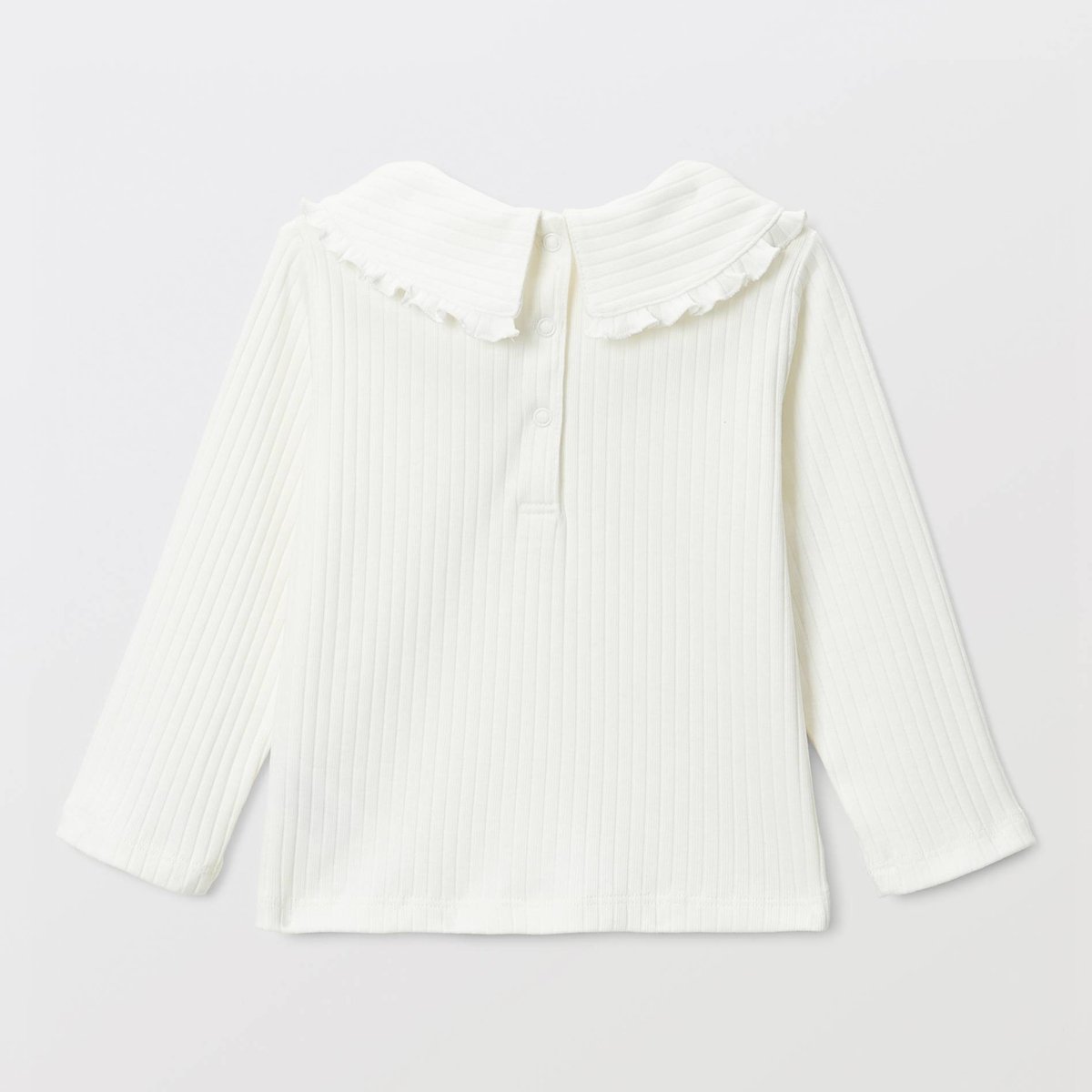 Blouse unie grand col brodé en coton BIO GOTS ecru, BOUT'CHOU