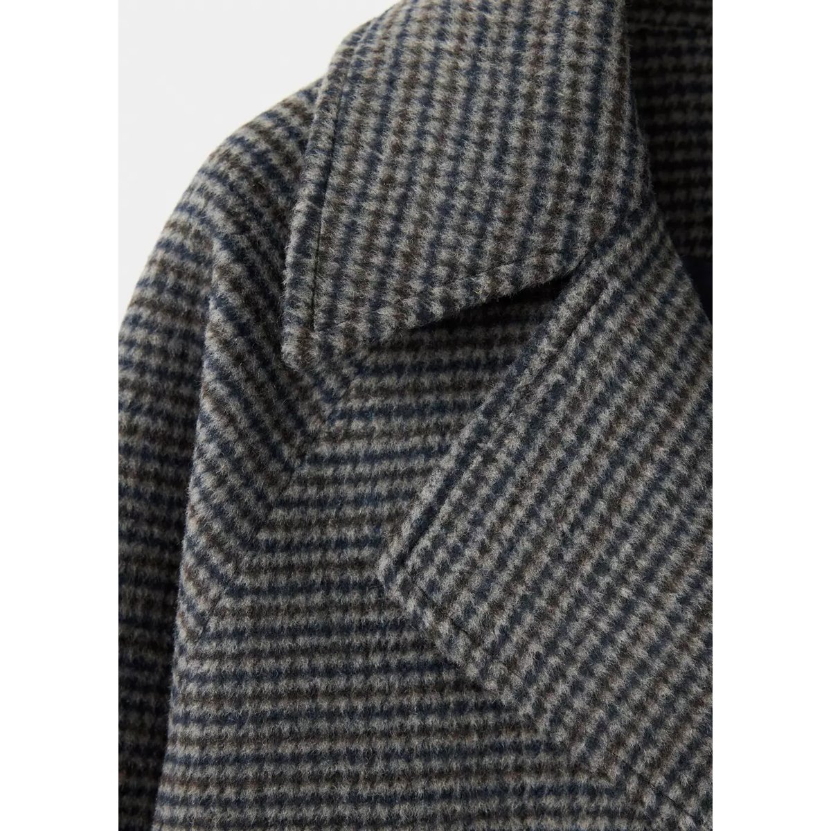 Manteau court pied-de-poule, à double boutonnage sable, MANGO TEEN