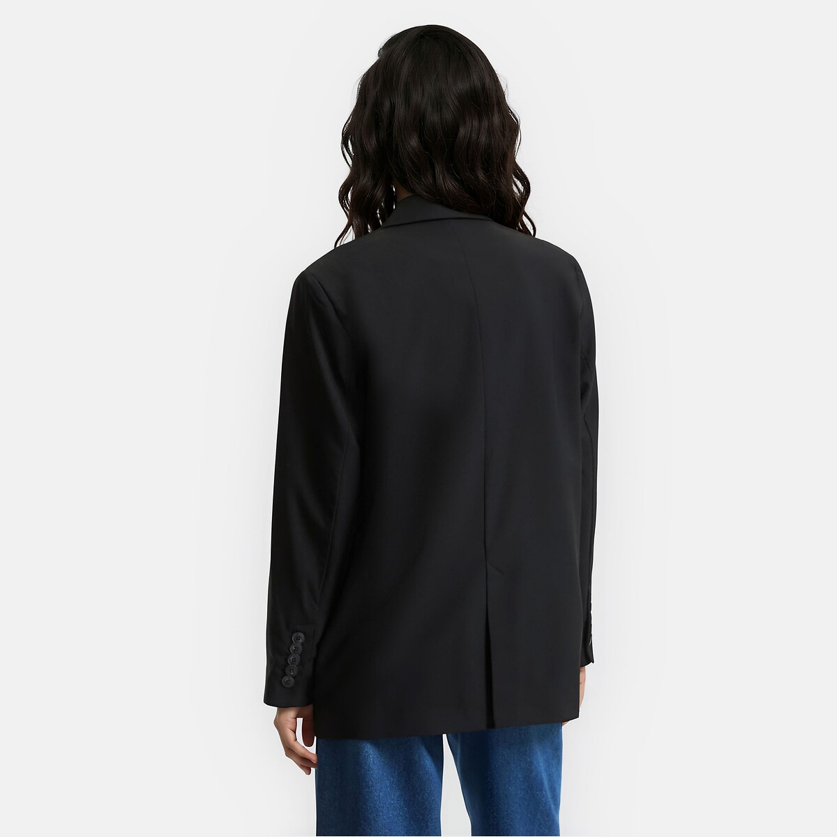 Blazer long oversize, Signature CLÉANDRE noir, LA REDOUTE COLLECTIONS