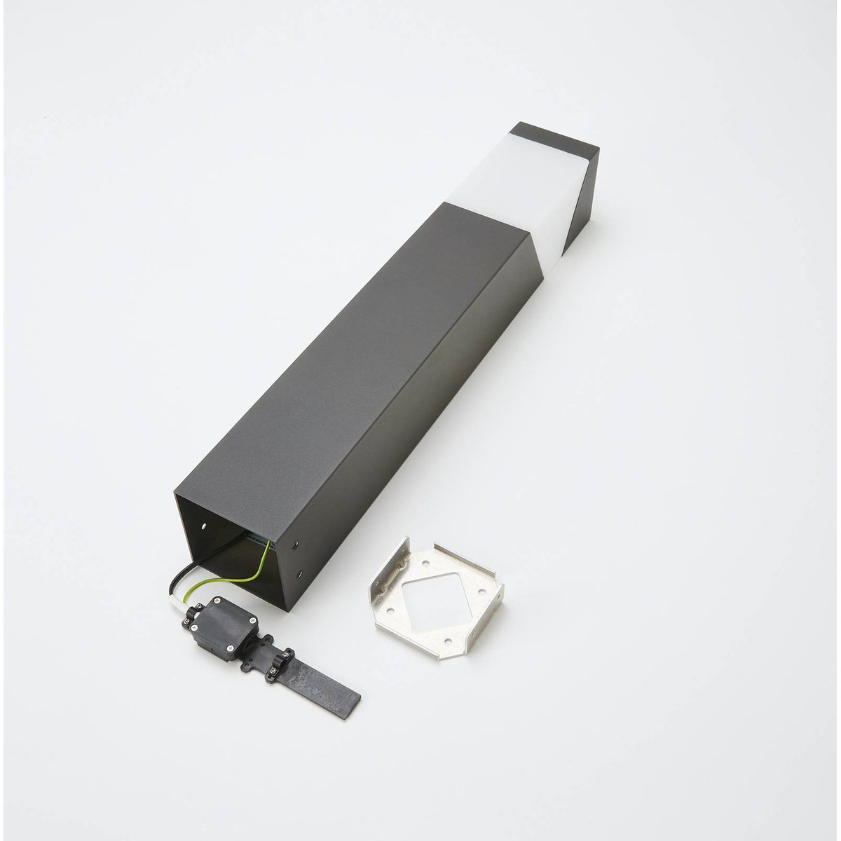 Luminaire extérieur en aluminium moderne gris graphite, blanc opale, LUCANDE