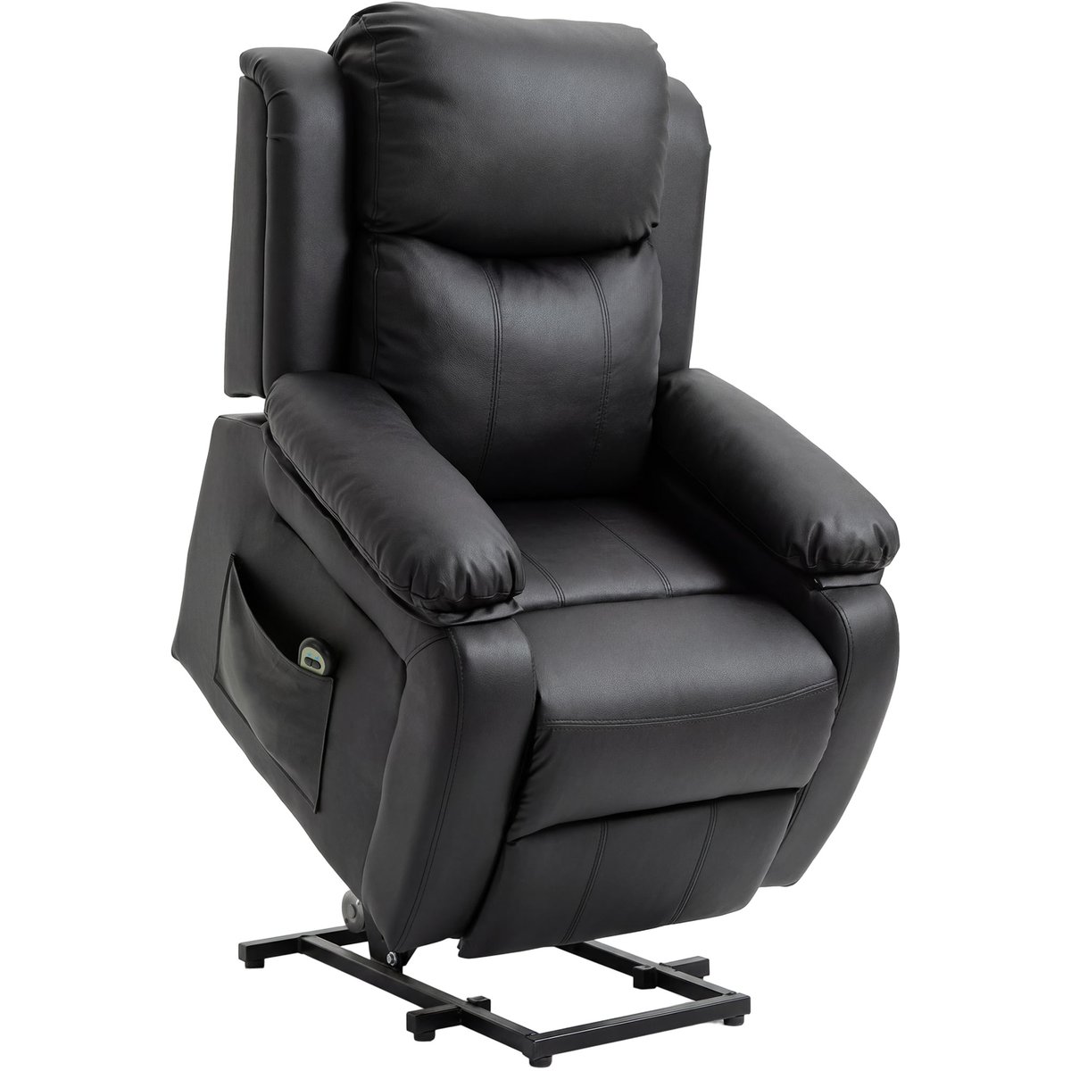 Fauteuil releveur électrique PU Noir noir, HOMCOM