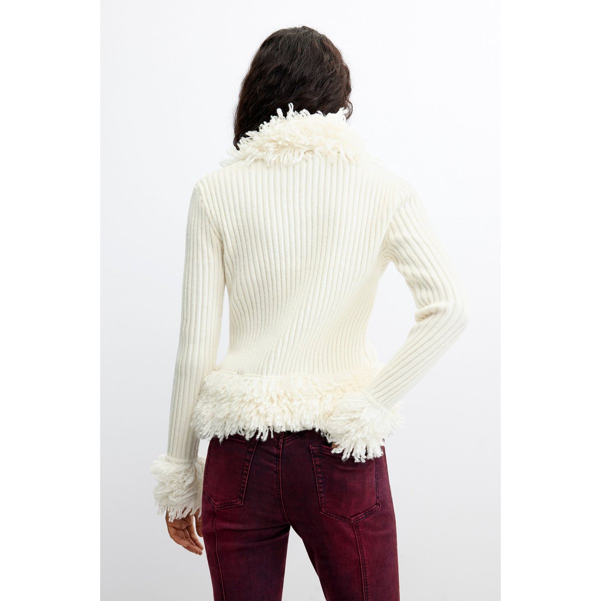 Pull en grosse maille beige, DESIGUAL
